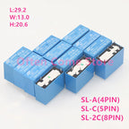 5Pcs New Original SMI- 05V 12V 24VDC -SL-2C SMI-05VDC-SL-A SMI-12VDC-SL-C SMI-24VDC-SL-2C 10A 4/5/8PIN 5V 12V 24V power relay