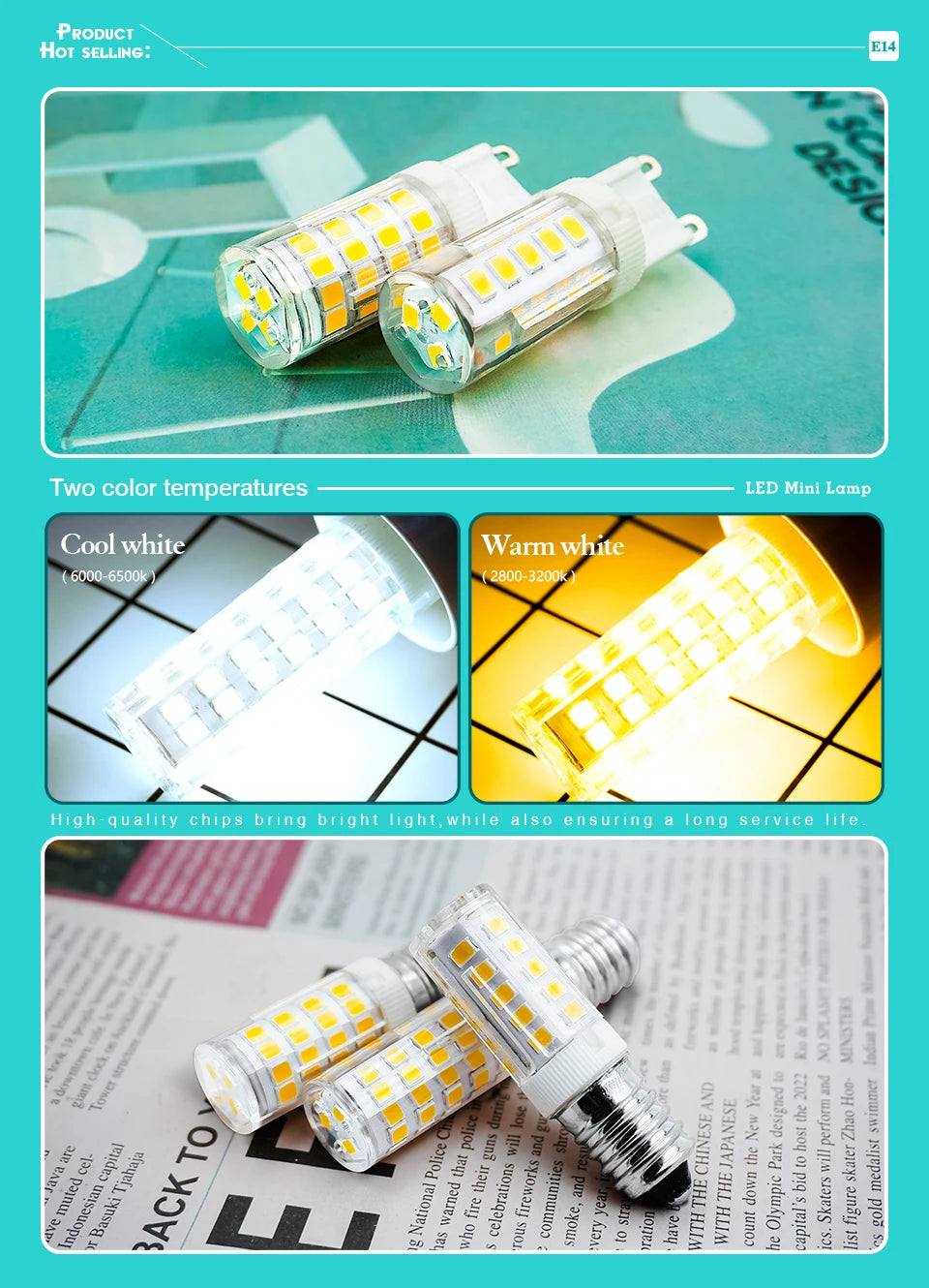 1-10pcs E14 LED Bulb Lamp 3W 5W 9W AC 220V-240V Mini Corn Bulb Light 2835SMD 360 Beam Angle Replace Halogen Chandelier Lights