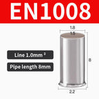 100/200pcs EN tube type plug wire nose cold pressed terminal block copper wire pair connector wiring tube
