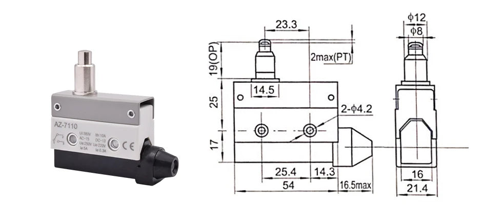 10pcs/lot Micro Limit Travel Switch Waterproof Momentary AZ-7312 AZ-7311 AZ-7121 AZ-7310 AZ-7141 Straight 90 Degree Roller Lever