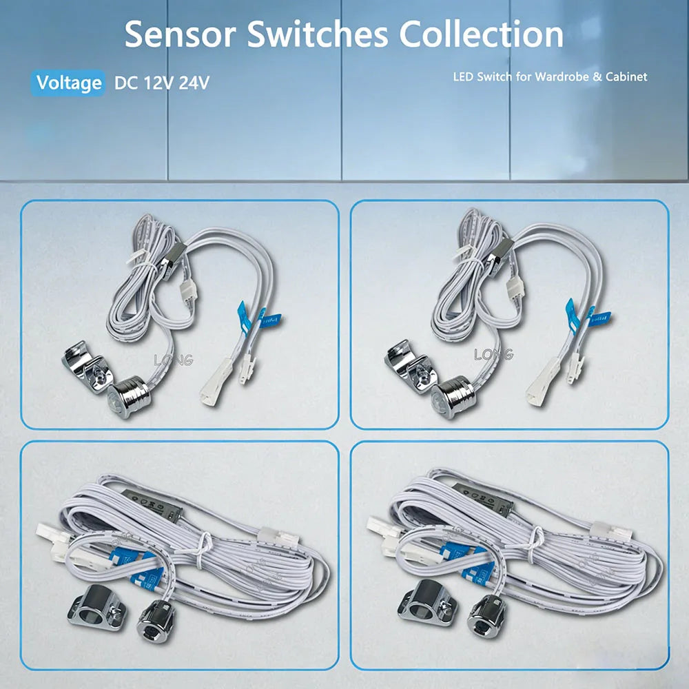 Wardrobe Sensor Switch DC12V 24V 5A PIR Hand Sweep Door Control Touch Sensor For LED Cabinet Closet Lighting