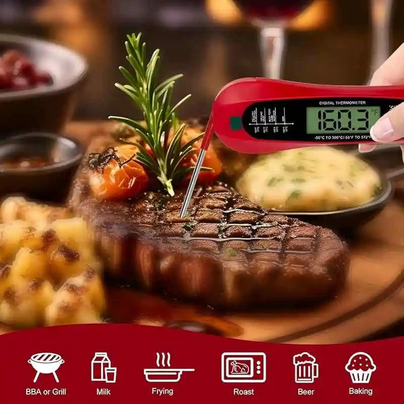 2 In 1 Long Cable Food Meat Thermometer Cooking Precise Fast Digital Food Thermometer Kitchen Oven Kit Waterproof