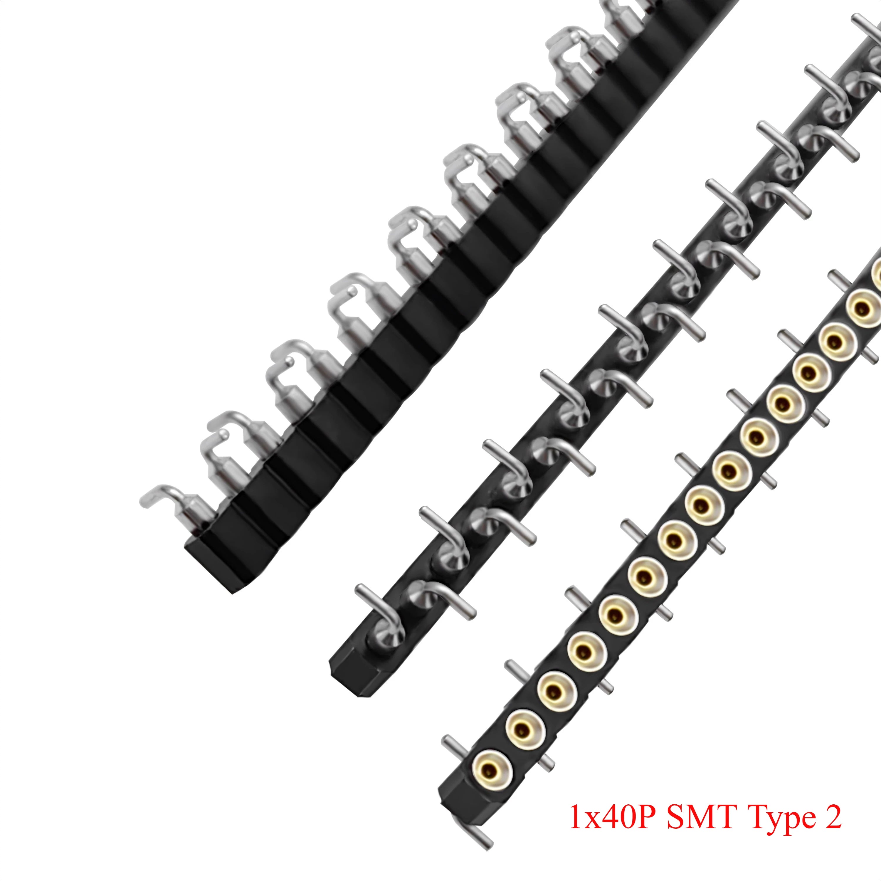 5pc 2.54mm Round Hole Male Tin Gold Female Pin Header 1/2x40P Single/Dual Row Breakable PCB IC Crystal Relay Transistor Socket