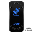 Waterproof Rocker Switch with Blue LED | 12V/24V Latching & Momentary (SPST/ DPDT) | for Marine, UTV, ATV, RZR, Automotive
