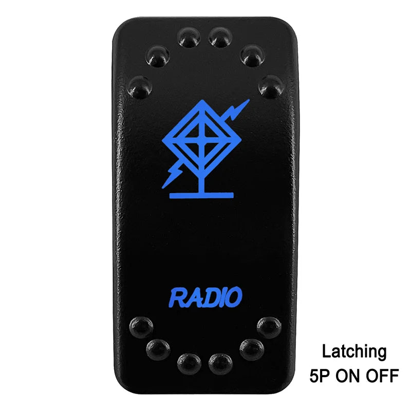 Waterproof Rocker Switch with Blue LED | 12V/24V Latching & Momentary (SPST/ DPDT) | for Marine, UTV, ATV, RZR, Automotive