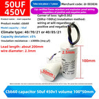 CBB60 Capacitor 450V AC Motor Run Capacitors 3/4/5/6/8/10/12/14/15/16/18/20/30/35/40/50/60/70UF for Washing Machine, Water Pump