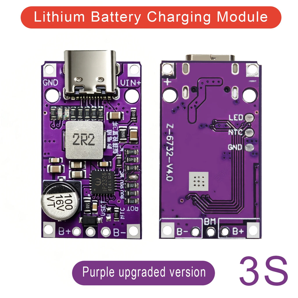 1-10PCS Type-C BMS with Balance Charging 15W Fast Charge Li-ion Battery Boost Module 2S 3S 8.4V 12.6V for DIY BMS PCB High