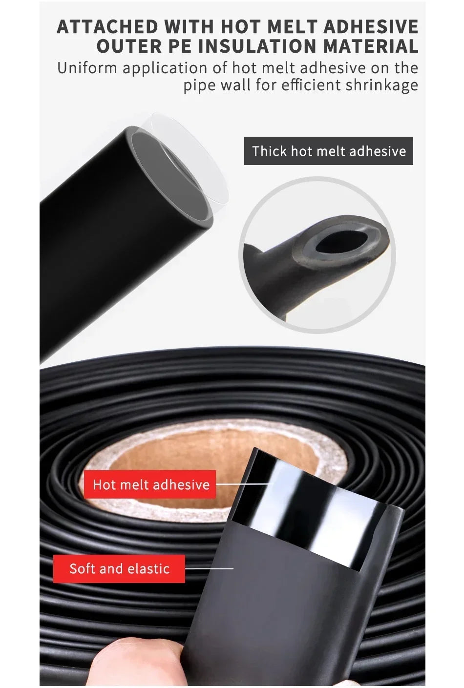 100 Meters/ 10M 3:1 Ratio Adhesive Lined Heat Shrink Tube Thicken With Glue Dual Wall Tubing Diameter 2.4/3.2/4.8/6.4/7.9/9.5mm