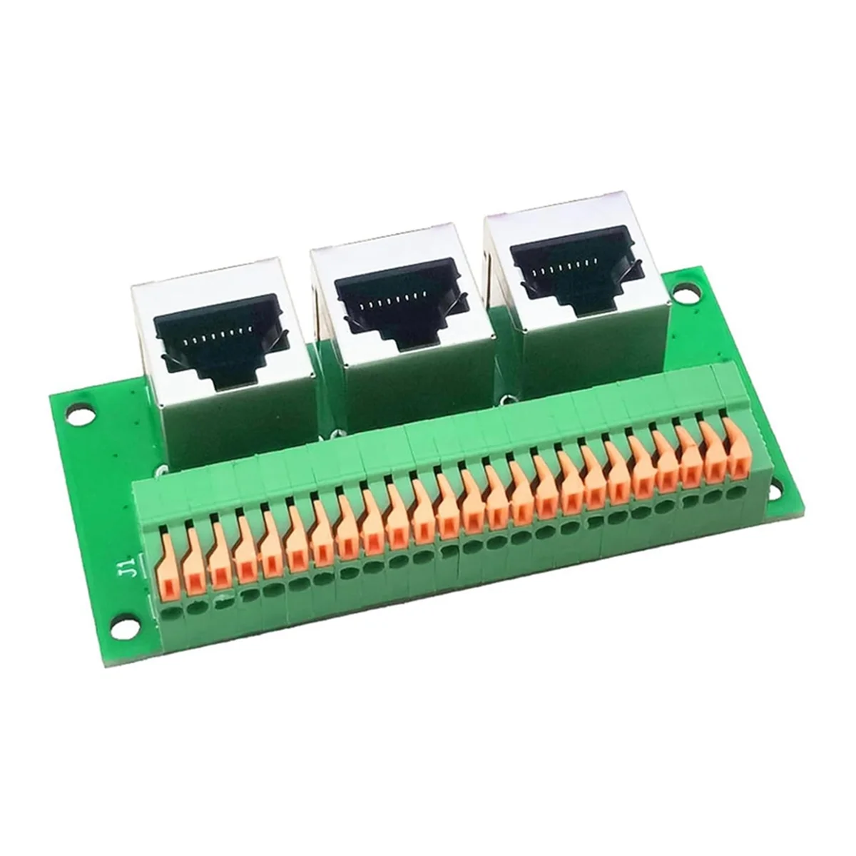 RJ45 Female Breakout Board,Solderless RJ45 to 8Pin Quick Spring Terminal,Three Ways RJ45 Female Connector with PCB Board DY