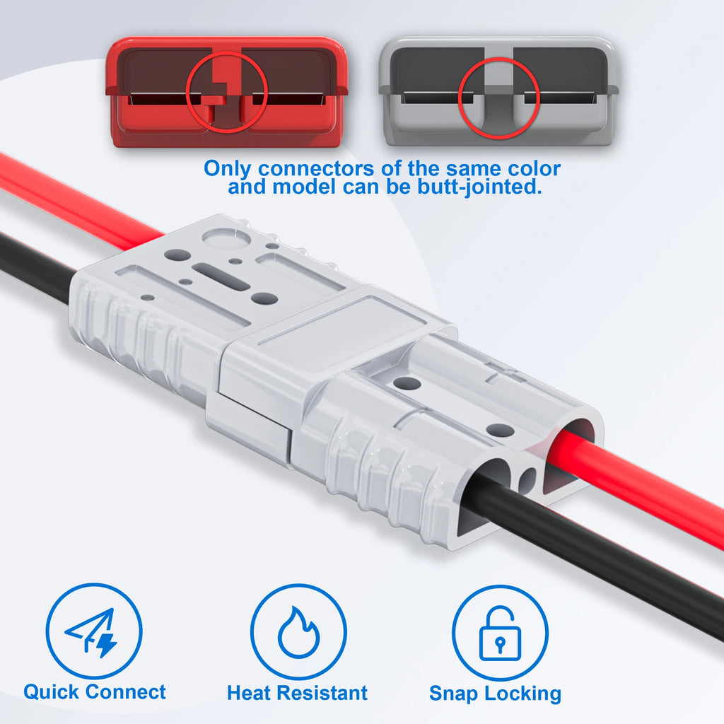 50A Battery Quick Connect Anderson Disconnect Connector 6 to 12 Gauge Battery Cable Connector Quick Disconnect Battery Terminal