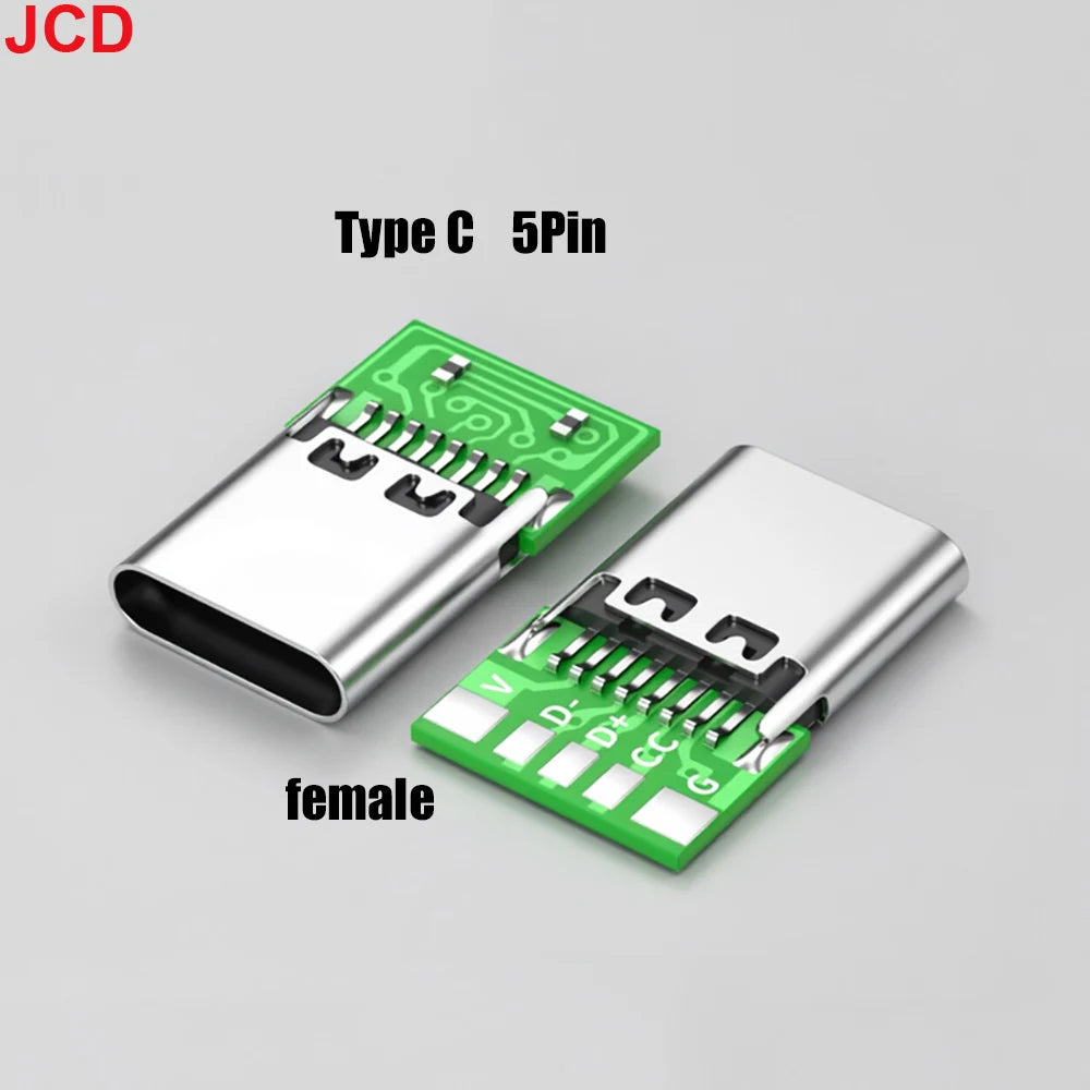 Micro Mini 5P Type-C USB To Dip PCB Converter Adapter 90 Degree Right Angle Breakout Board Repair Welding Socket Connector Port