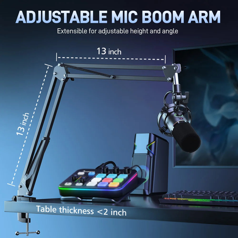 MAONO PD200X XLR/USB Dynamic Microphone for PC RGB Gaming Streaming Microphone with MAONO Link Software Mute Gain Knob Volume Control and Headphone Jack for Streaming Podcasting Recording Gaming Video