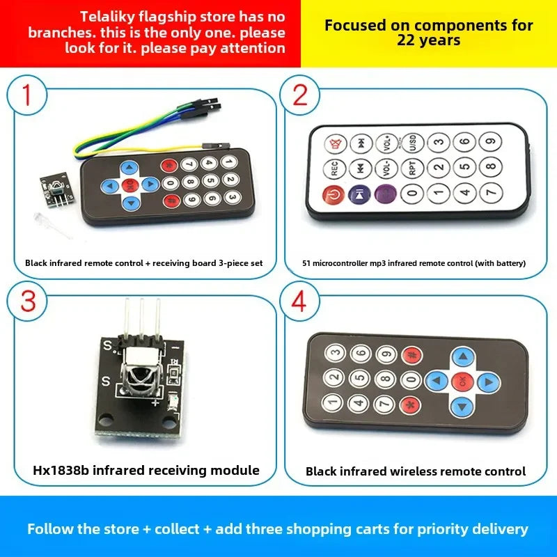 1Set IR Infrared Wireless Transmitter Module Ir Digital 38khz Infrared Receiver Sensor Module with Remote Control for Arduino
