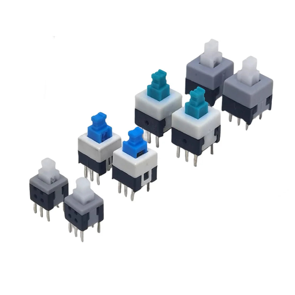 10PCS/LOT 5.8x5.8 7x7 8x8 8.5x8.5mm Self Locking / UNlock Push Tactile Power Micro Switch 6 Pin Button Switches