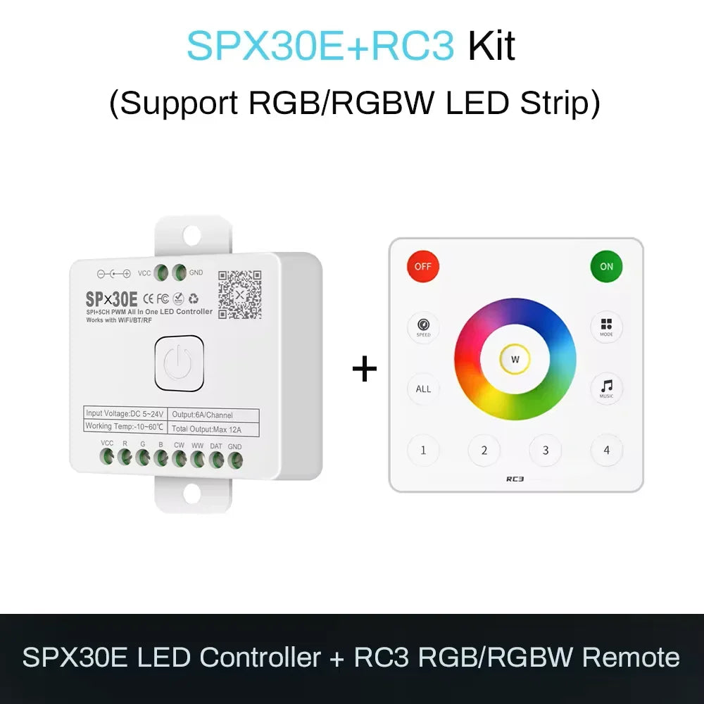 LED Controller Universal Wifi SPI Pixel Dimmer SP530E Addressable Controller PWM RGB RGBW RGBCCT LED Dim 5-24V LED Light