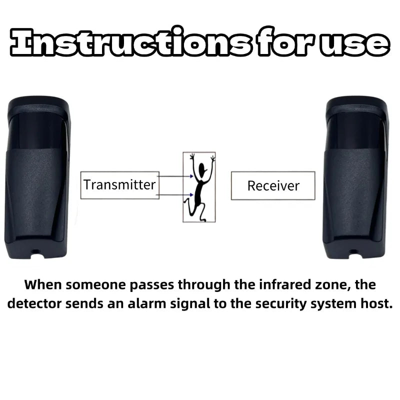 Wireless Battery Photocell Infrared Sensor Beam For Sliding Door Sense The Human Body Safety Control