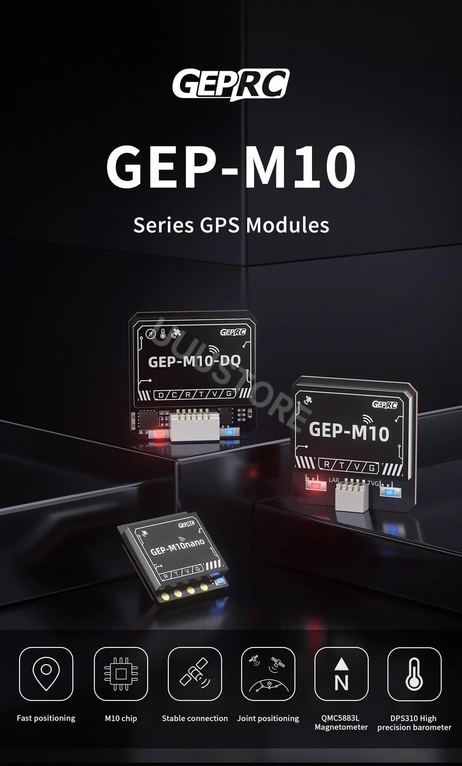 GEPRC GEP-M10 Series GPS Module Integrate SBAS Joint Positioning M10 Chip QMC5883L Magnetometer DPS310 Barometer For FPV Drone