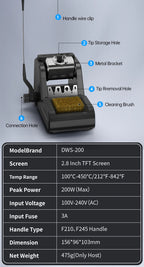 FNIRSI DWS-200 Soldering Station 200W C210 C245 Solder Iron Handle With Soldering Helping Hand Electronic Welding Rework Station