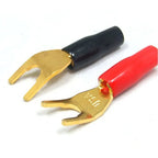 8PCS Gold Plated Y/U Shape Spade Fork Banana Plug Jack Plug Banana Plug Solderless Speaker Cable Power Terminal Connector