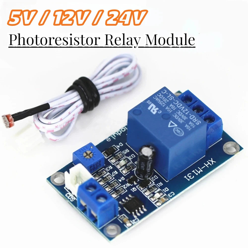 1PC XH-M131 Light Automatic Control Module Photoresistor Relay Module Detection Sensor 10A DC 5V/12V/24V Light Control Switch