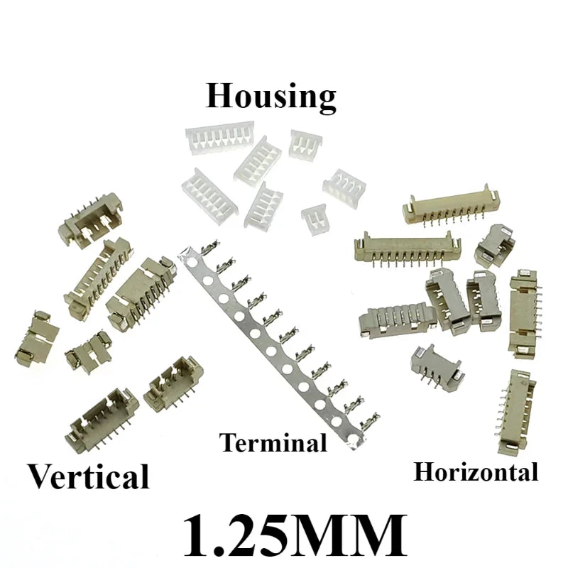 10sets Sh1.0 Jst1.25 Ph2.0 Xh2.54 Sh/jst/zh/ph/xh Horizontal / Vertical Smd Pin Header + Housing + Terminal Set 2.54mm