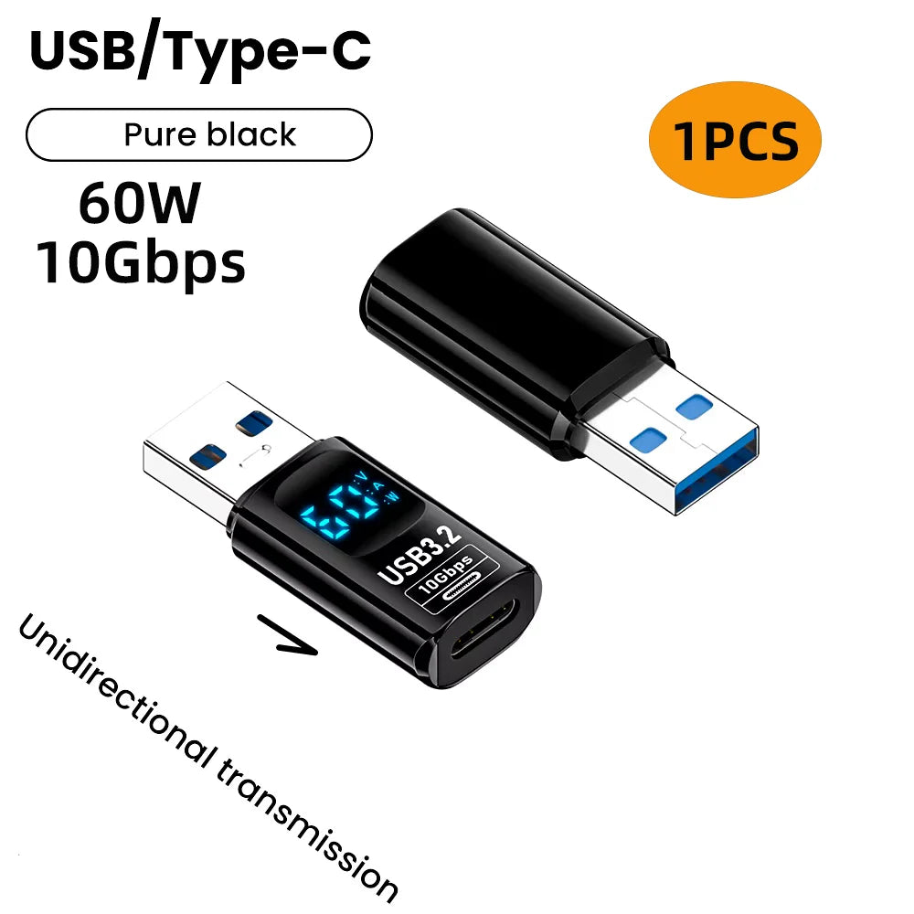 NNBILI USB 3.2 Digital Display Adapter 10Gbps USB Male TO USB Female Converter Fast Charging Data USB C Adapter For PC Laptop