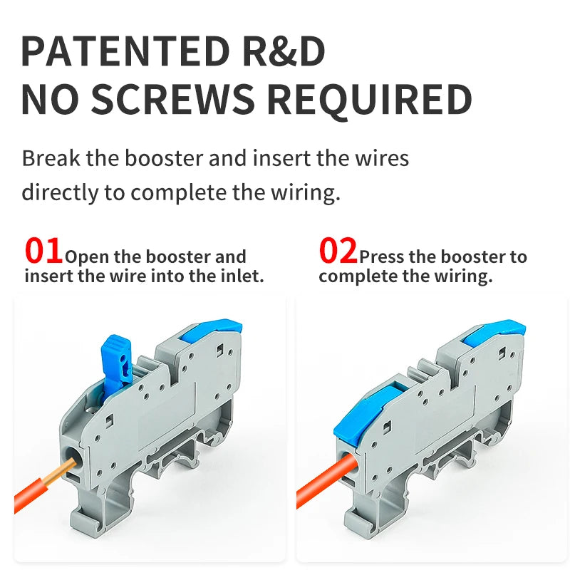 6MM DIN Rail Terminal Blocks Free Splicing Compact Quick Lever Wiring Connector Spring Cable Connection Terminal Press 32A 450V