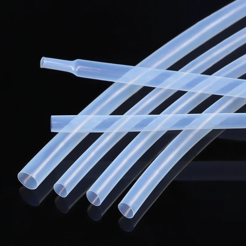 1/5m PTFE Heat Shrink Tube Transparent Diameter 0.5/1/2/2.5/4/5/6/8/10/12mm High Temperature 260℃ 1.7:1 Shrinkage Tubing