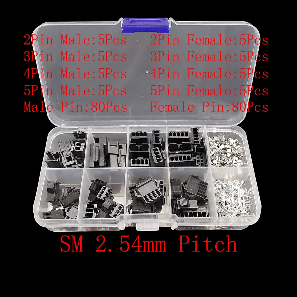 1Box SH 1.0/JST 1.25mm/ZH 1.5mm/PH 2.0mm/SM/SYP/XH 2.54mm/VH 3.96mm Pitch Male Female Housing Terminal Pin Header Wire Connector