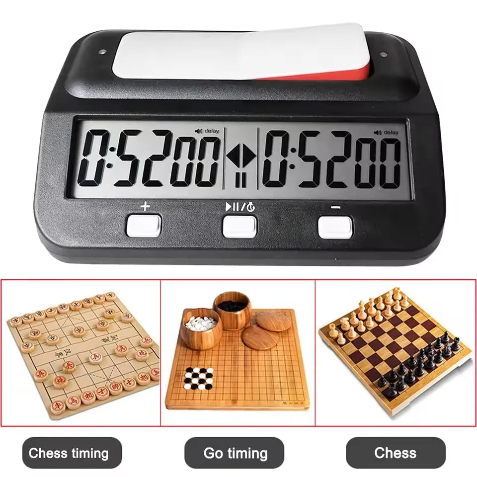 HQT101 Digital Chess Timer Count Down Up Chess Clock Professional Memory Function Chess Timer for Game Competitions