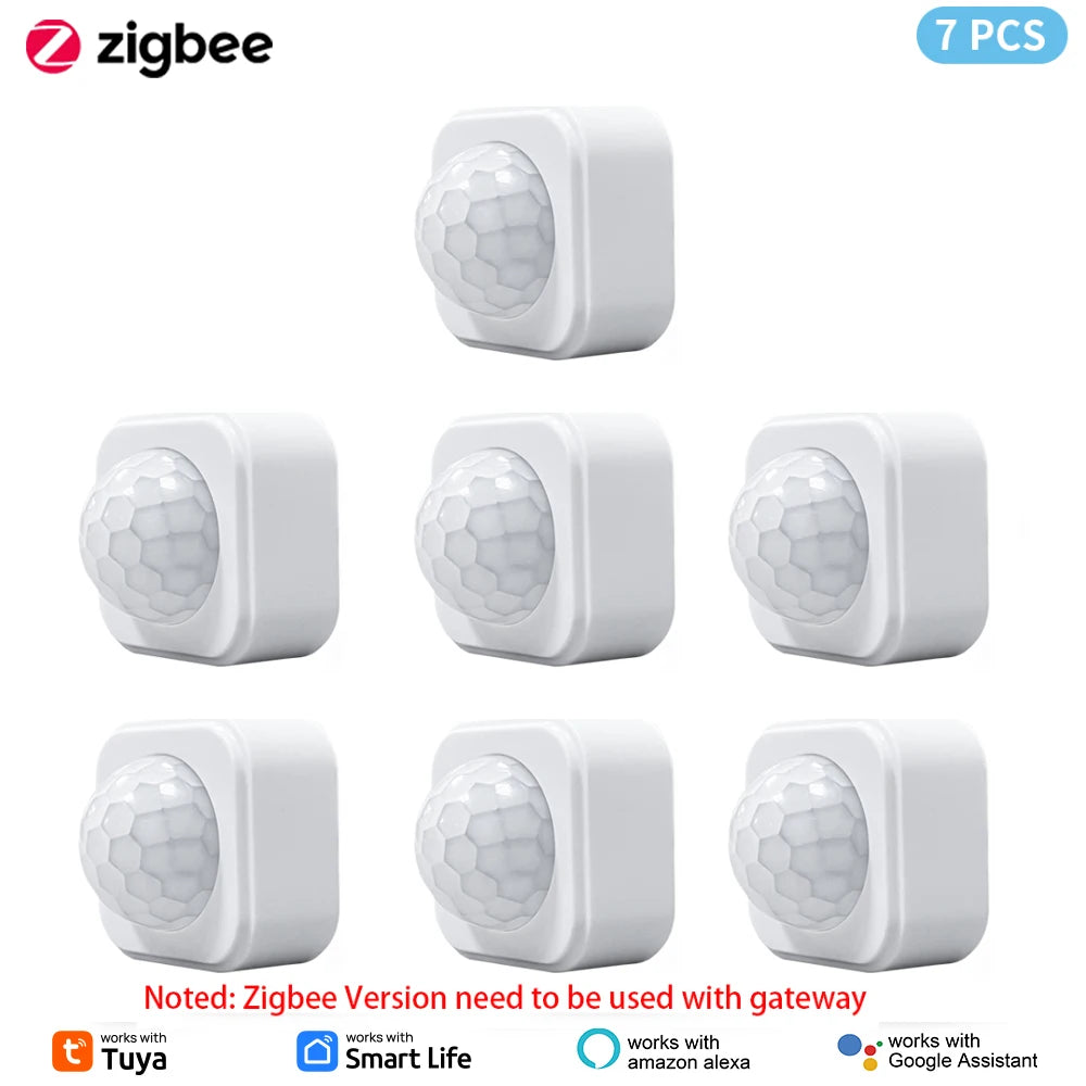 1- 10PCS Tuya Zigbee PIR Motion Sensor Detector Security Smart Life Tuya Zigbee Movement PIR Detector Needs Zigbee Gateway/Hub