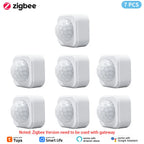 1- 10PCS Tuya Zigbee PIR Motion Sensor Detector Security Smart Life Tuya Zigbee Movement PIR Detector Needs Zigbee Gateway/Hub
