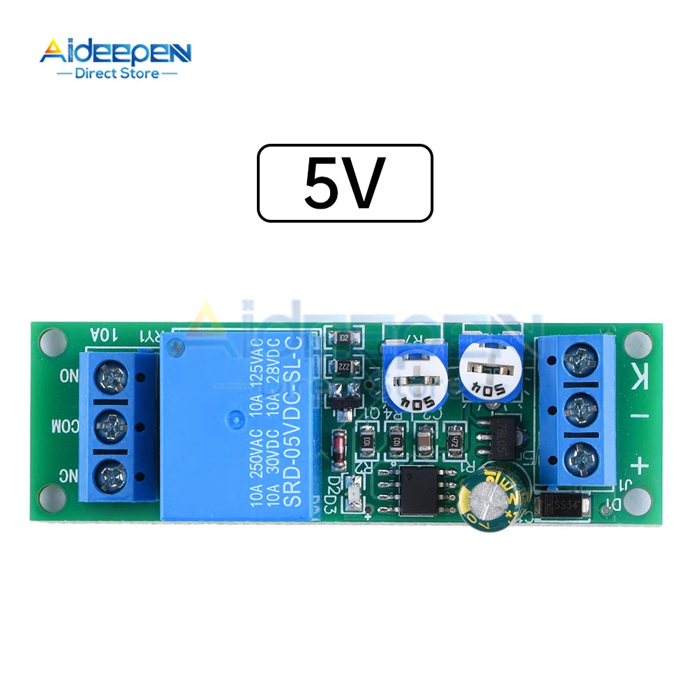 DC 5V 12V 24V Dual Relay Module Adjustable Time 0-100 Second 0-15 Minute 2 Speed Adjustable Trigger Control Relay Module Switch