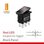 LANBOO 14mm*9mm Series 7Amp High Current Rocker Switch ON-OFF-ON 2/3Position 4/6Pin KCD1  With Red/Green Light  12V24V220V