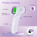 Non-Contact Forehead Thermometer For Adults And Kids, Digital Thermometer With Fever Alarm, 3 Backlit, Fast Accurate Results, Easy For All Ages, Home Essentials