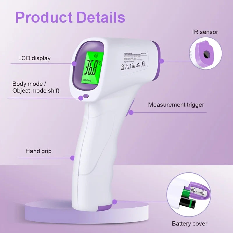 Non-Contact Forehead Thermometer For Adults And Kids, Digital Thermometer With Fever Alarm, 3 Backlit, Fast Accurate Results, Easy For All Ages, Home Essentials