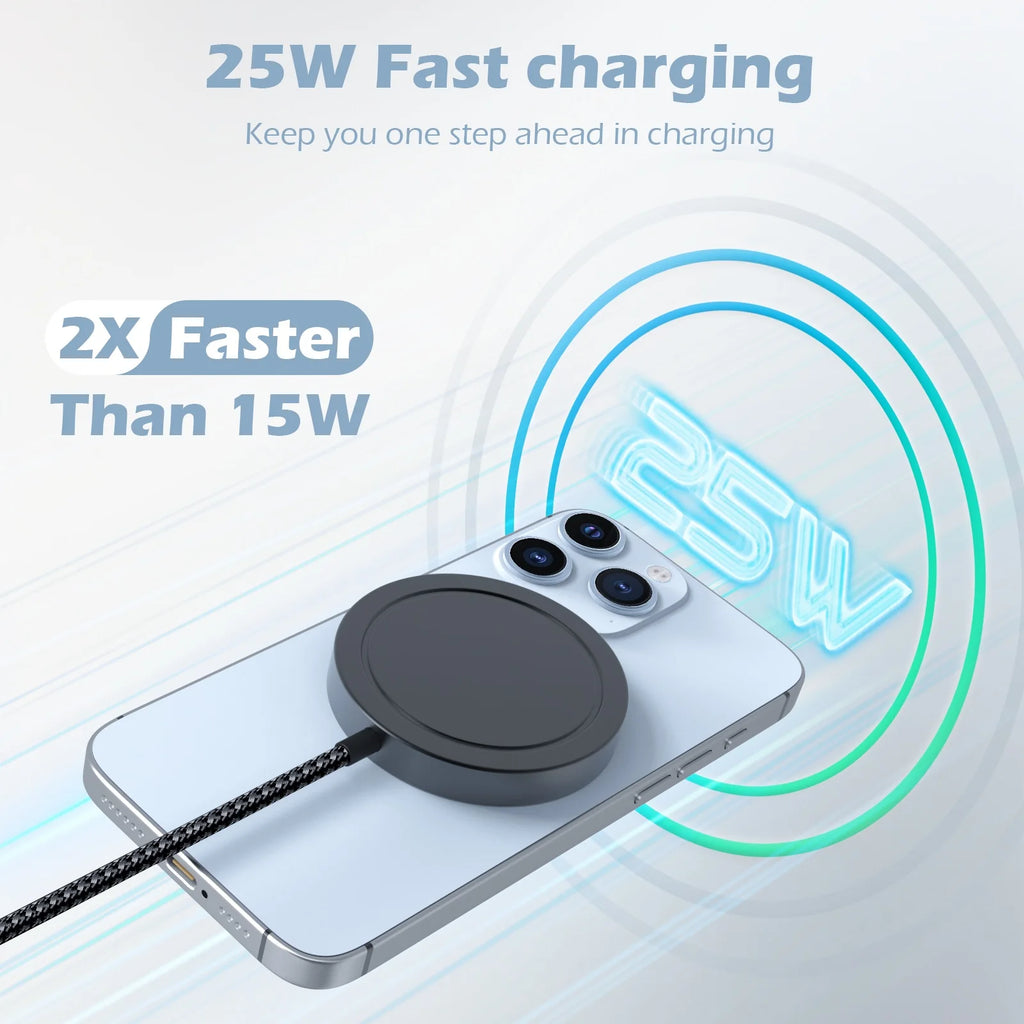 25W Magnetic Wireless Charger Universal Fast Charging for iPhone 16 15 14 13 Pro Max AirPods Xiaomi Pad Adapter USB To Typec Phone Chargers Dock Station