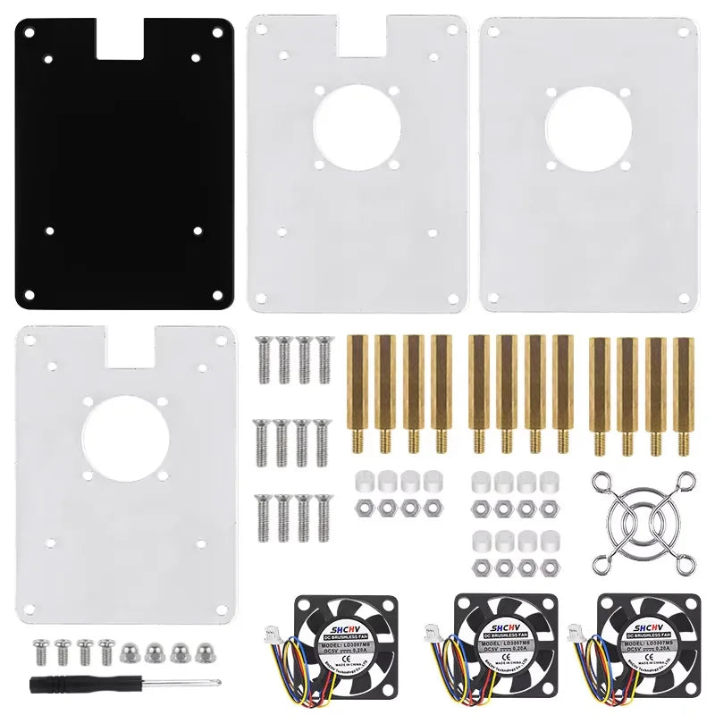 Raspberry Pi 5 Acrylic Case 1-5 Layer Transparent Enclosure PWN Cooling Fan Stackable Plate Shell for Raspberry Pi 5 RPi 5