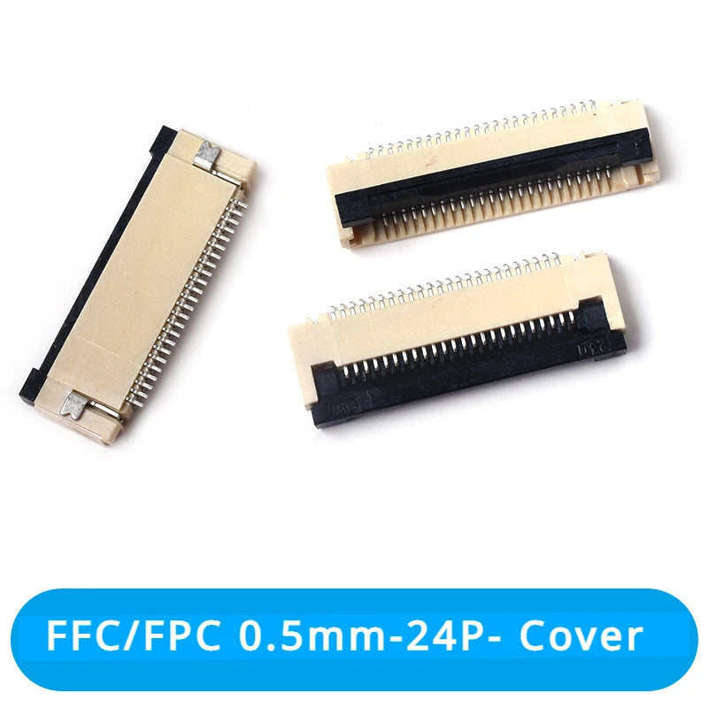 50Pcs/lot FFC FPC Connector 0.5mm 1.0mm 4P/6P/8P/10P/12/14/16/20/24/30/32/40P Pin Flip Type Ribbon Flat Connector Bottom Contact