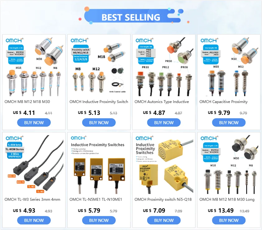 OMCH Capacitive Proximity Sensor LJC 12 18 30MM Detection Distance 2/5/10/20MM PNP NPN NO NC Cylindrical Proximity Sensor Switch