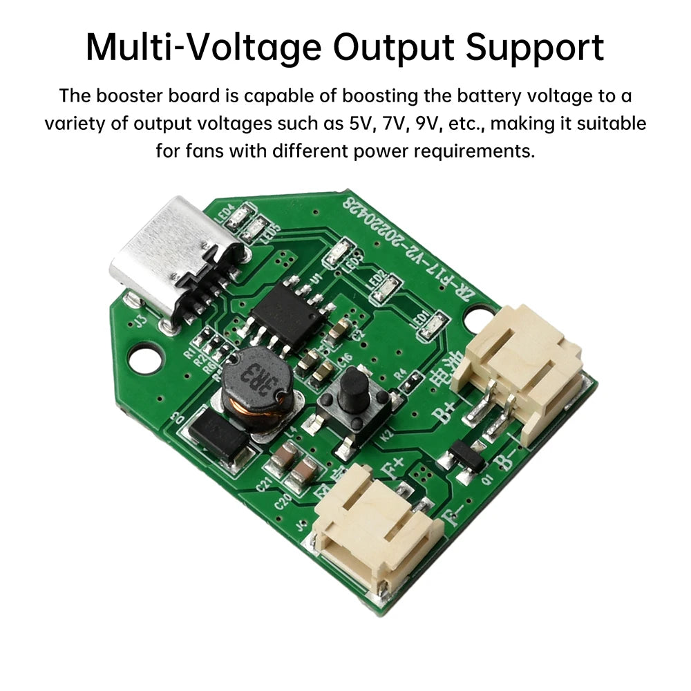 1/3/5/10PCS Type-C Fan Control Board Interface 9V Boost 3-Speed Rechargeable Circuit Board Charging Module USB