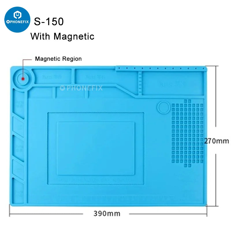 Silicone Soldering Mat Desk Platform for BGA Welding Station Solder Iron Phone PC Repair Magnetic Heat Insulation Pad S-180