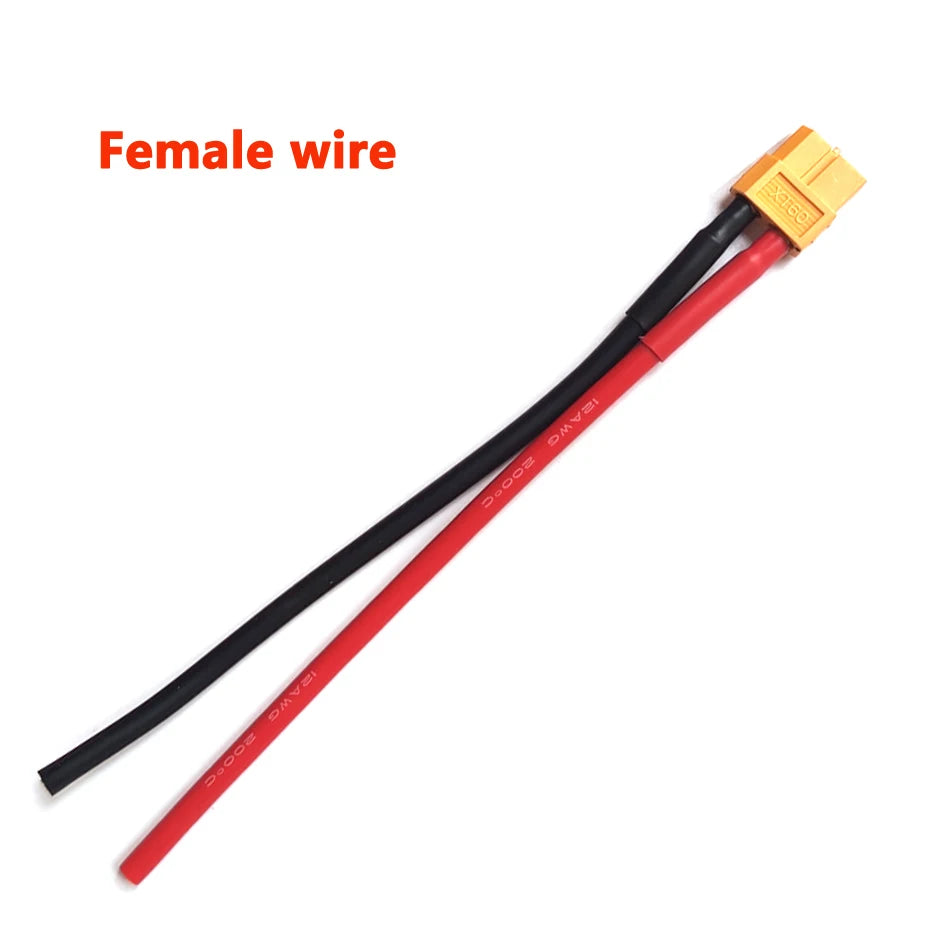 XT60 Male Female Connector Plug Set with Silicone Insulation 12AWG/14AWG Battery Extension Cable for RC Lipo Batteries And Drone