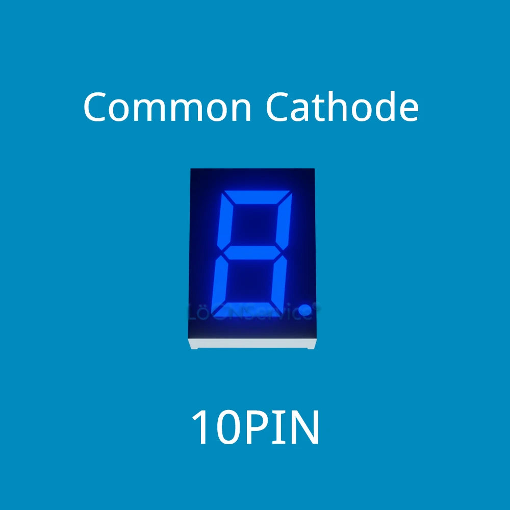 LoCNService 30PCS 0.8Inch Digital Tube LED Display 1 Bit Red Yellow Green Blue White Common Anode / Cathode 7 Segment 0.8 inch