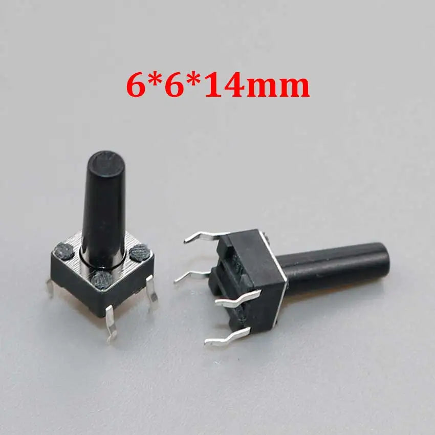 20/50/100pcs 6x6 PCB Momentary Mini Micro Tactile Tact Push Button 4-Pin Self-reset Switch 6*6*4.3/5/6/7/8/9/10/11/12/13/14/15mm