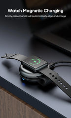 AUFU 3 in 1 Wireless Charging Station Fast Magnetic Foldable Travel Charger Station for iPhone 16 15 14 Pro Apple Watch Airpods