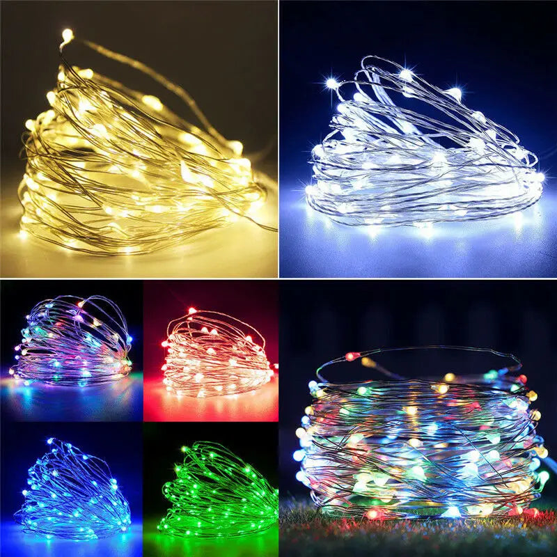 1M 2M 3M 5M Copper Wire LED String lights Holiday lighting Fairy Garland For Christmas Tree Wedding Party Decoration