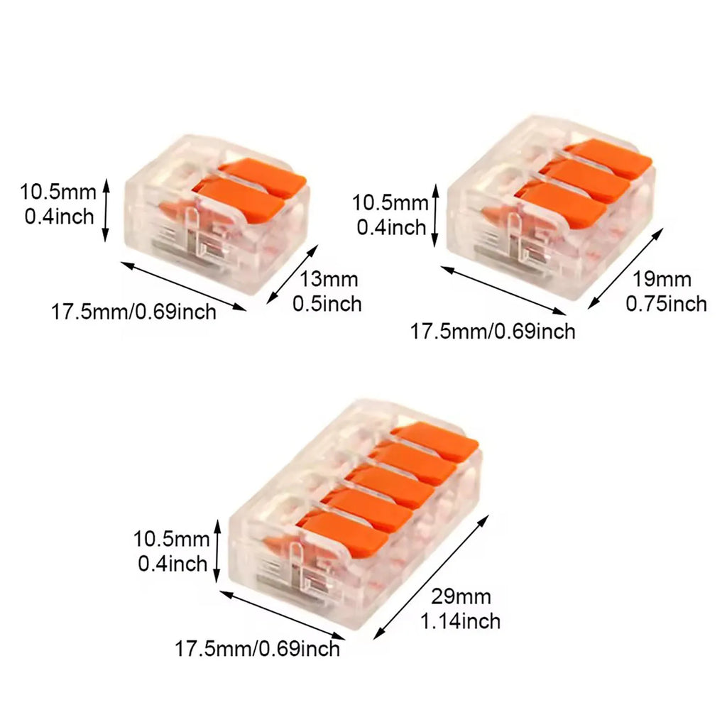 20/80/90pcs Electrical Lever Wire Connectors 2 Port 3 Port 5 Port Electric Cable Clamp Mini Quick Wire Terminal Connector