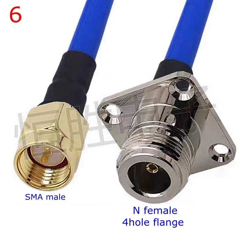 RG402 Coax Cable L16 N To SMA Male Female Connector SMA To N Right Angle Crimp for RG402 High Frequency 0.141 Blue 50ohm RG141