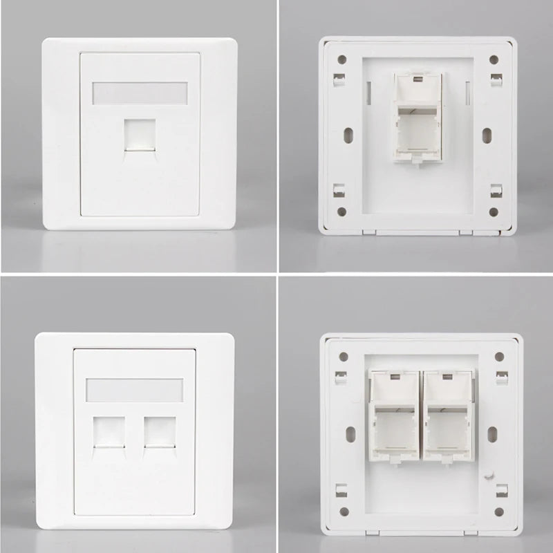 86 Type Computer Socket Panel CAT5E CAT6/6A/7/8 Network Module RJ45 Keystone Cable Interface Outlet Wall Switch